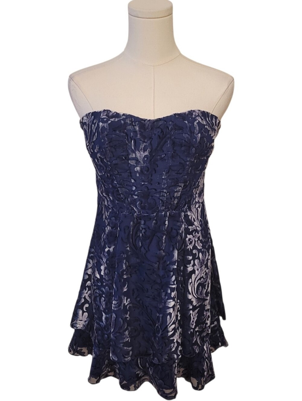 Revolve Majorelle Martha Blue Velvet Strapless Velvet Mini Dress Size Medium - Picture 3 of 7